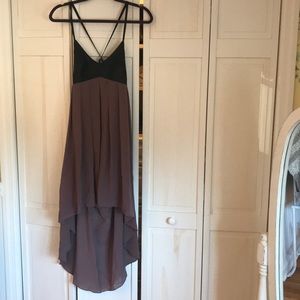 High-Low Light Pink and Black Dress